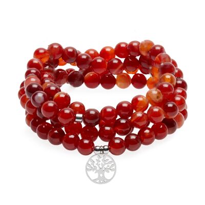 "Sensuality" Mala bracelet with 108 Carnelian beads