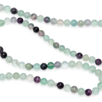 Bracelet Mala "Génie" de 108 perles en Fluorite Arc-en-Ciel 3