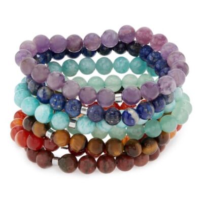 Lot de 7 Bracelets "Energie des 7 Chakras"