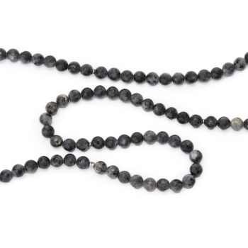 Bracelet Mala "Om" de 108 perles en Labradorite Grise 3