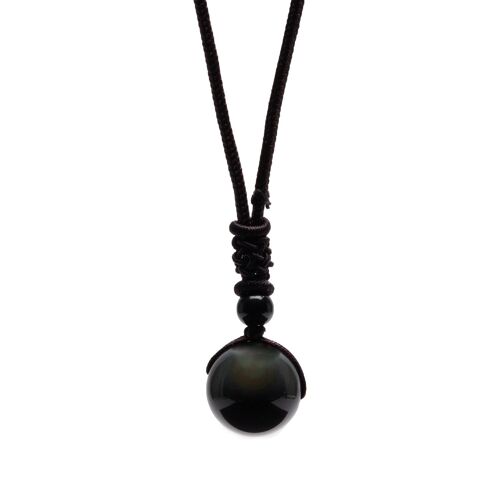 Collier "Oeil Céleste" en Obsidienne Arc-en-ciel