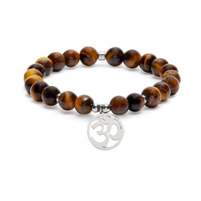 Bracelet "OM" en Oeil de Tigre