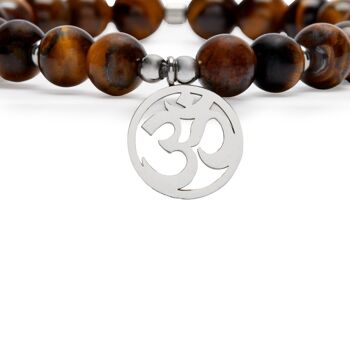 Bracelet "OM" en Oeil de Tigre 3