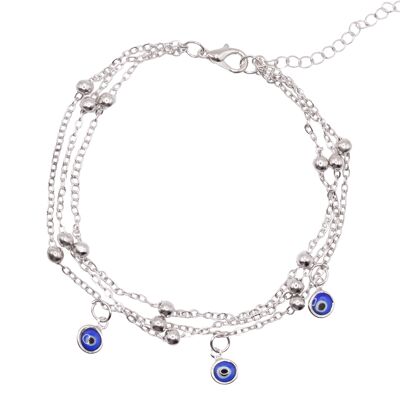 Sevda Evil Eye Kettenfußkettchen | 925 versilbert