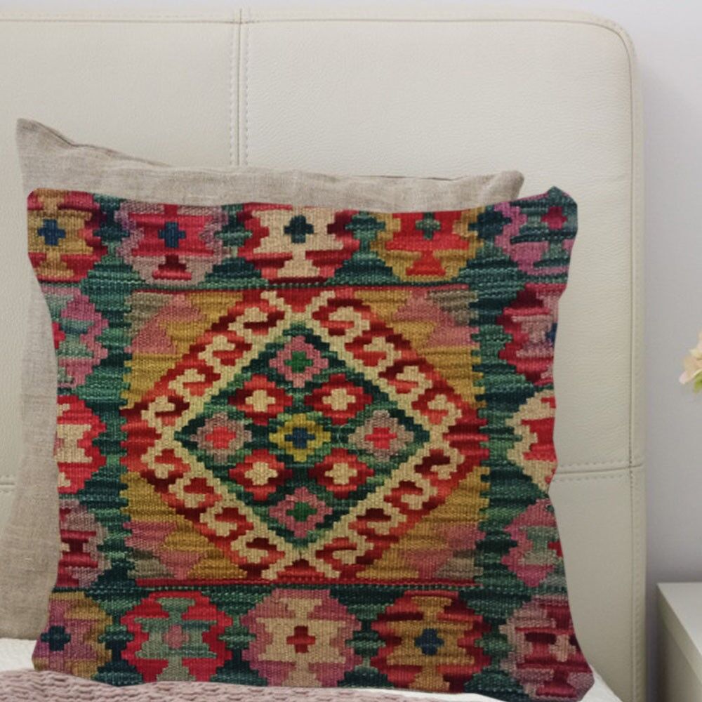 Kilim Handvävd Racing Green kuddfodral