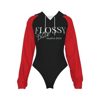 Maffia Dolls Flossy - Body à capuche à manches raglan noires 1