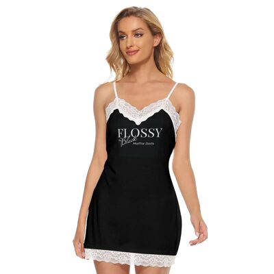 Robe caraco Flossy Black Maffia Dolls avec bord en dentelle