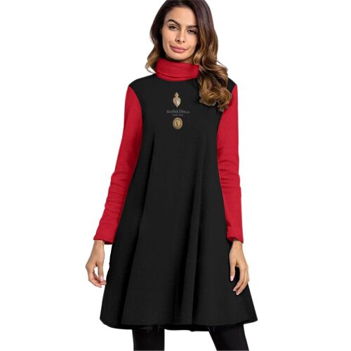 Maffia Dolls Women's High Neck Dress With Long Sleeve