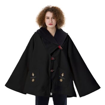 Maffia Dolls Manteau évasé à capuche pour femme 1