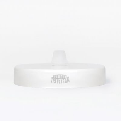 Steel Ceiling rose w mount and cable grip. MATTE WHITE