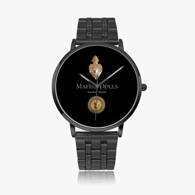 Maffiadolls Instafamous Reloj de cuarzo con correa de acero - Negro