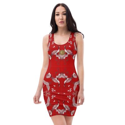 Vestito rosso giapponese orientale di Maffiadolls