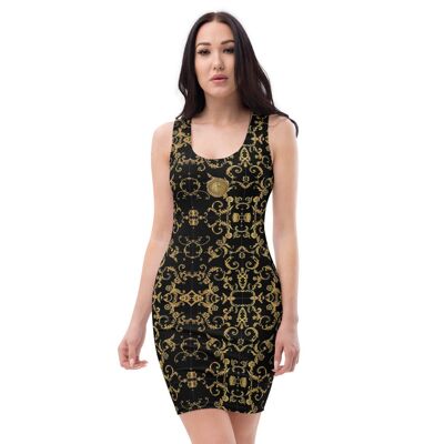 Maffiadolls Ornate Dress Black and Gold