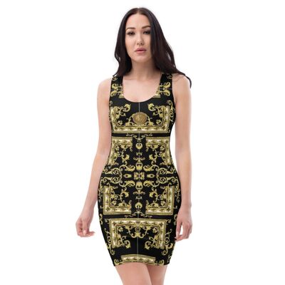 Maffiadolls Architecture Gold and Black Dress