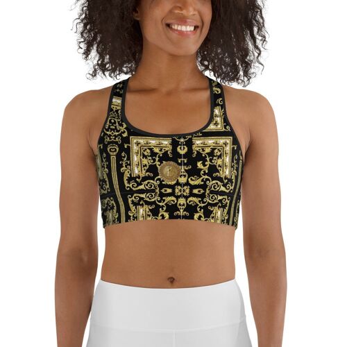 Maffiadolls Architecture Gold and Black Sports Bra