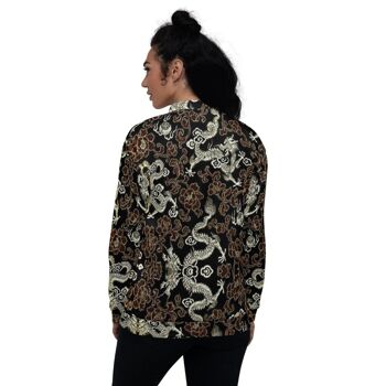 Maffiadolls Oriental Doré et Noir Dragon Bomber Jacket 3