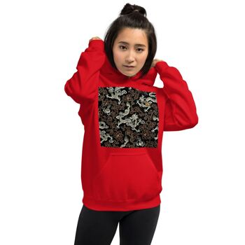 Maffiadolls Oriental Gold and Black Dragon Sweat à Capuche - Rouge 1