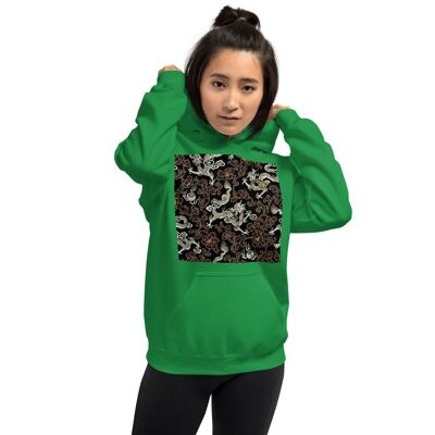 Maffiadolls Oriental Gold and Black Dragon Hoodie - Irish Green