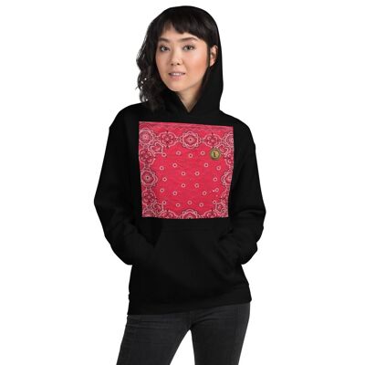 Sudadera con capucha Pañuelo rosa mexicano de Maffiadolls - Negro