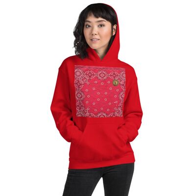 Sudadera con capucha Pañuelo rosa mexicano de Maffiadolls - Rojo