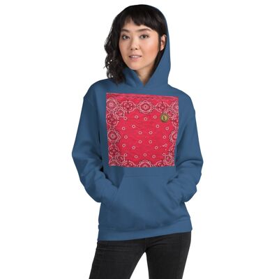 Sudadera con capucha Pañuelo rosa mexicano de Maffiadolls - Azul índigo