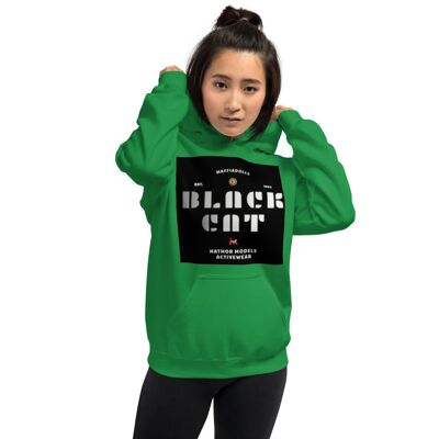 Sudadera con capucha exclusiva de Maffiadolls Black Cat - Verde irlandés