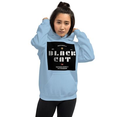 Maffiadolls Black Cat Exclusif Sweat à Capuche Bleu Clair