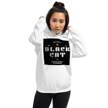 Maffiadolls Black Cat Exclusif Sweat à Capuche - Blanc