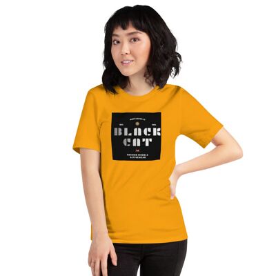 T-shirt classica a maniche corte Exclusive Black Cat Maffiadolls - Oro