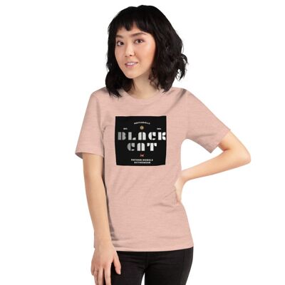 T-shirt classica a maniche corte esclusiva Maffiadolls Black Cat - Heather Prism Peach