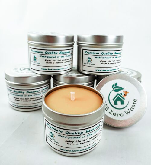 Pure beeswax - tin / travel candle 20h