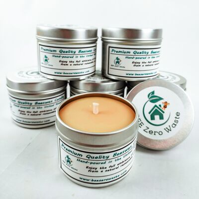 Pure beeswax - tin / travel candle 20h