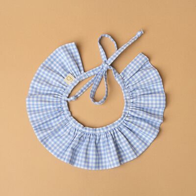 Le Col Pierrot - Sky Blue Gingham