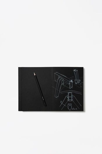 Cahier de croquis, papier noir et crayon blanc intégré pour la fête des Pères 4