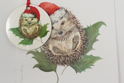 Mr Prickles Christmas Party Bauble Card