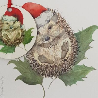 Mr Prickles Christmas Party Bauble Card