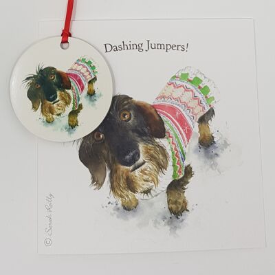 Tarjeta de adorno Daching Jumpers