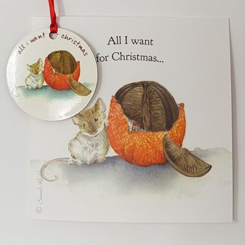 All I Want for Christmouse Bauble Card