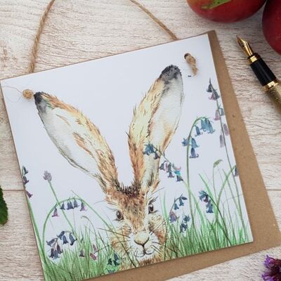 Curious Hare Wooden Forever Card