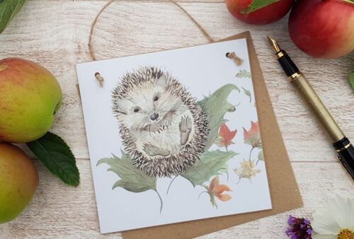 Mr Prickles Hedgehog Wooden Forever Card