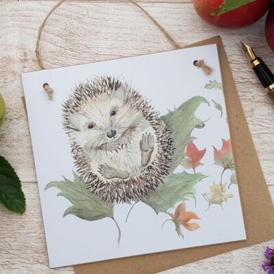 Tarjeta de madera Forever de Mr Prickles Hedgehog