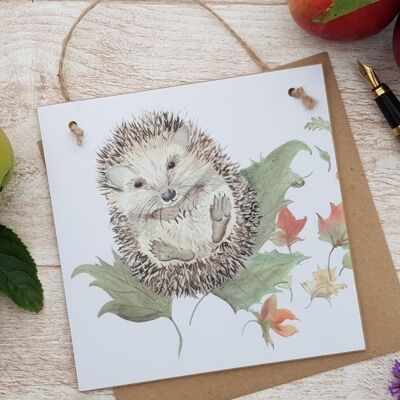 Tarjeta de madera Forever de Mr Prickles Hedgehog