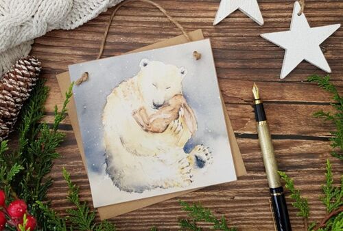 Snow Bear and the Magic Book Wooden Forever Card