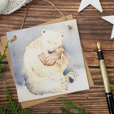 Snow Bear and the Magic Book Wooden Forever Card