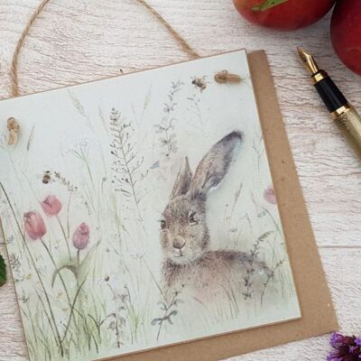 Spring is Hare Wooden Forever Card
