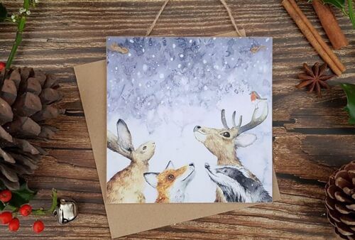 The First Snow Wooden Forever Card
