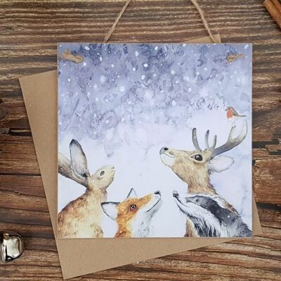 The First Snow Wooden Forever Card