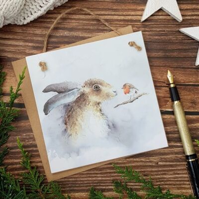 The Hare and the Robin Wooden Forever Card
