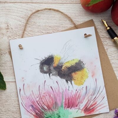 Thistle & Bee Wooden Forever Card
