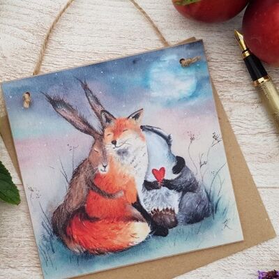 Peace and Huggles Wooden Forever Card